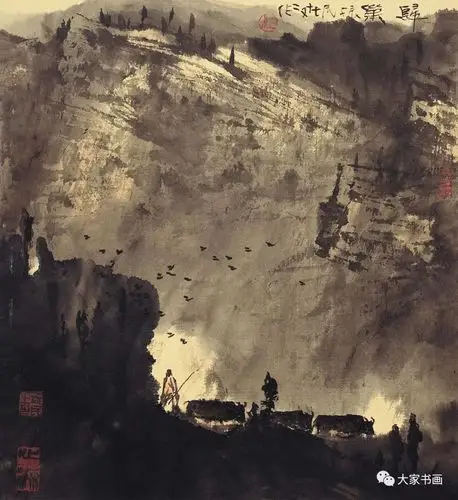 大家人物著名画家纪振民先生山水画欣赏