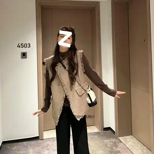 秋冬大码女装胖新款爆小香风马甲坎肩背心无袖外搭上衣外套24新品