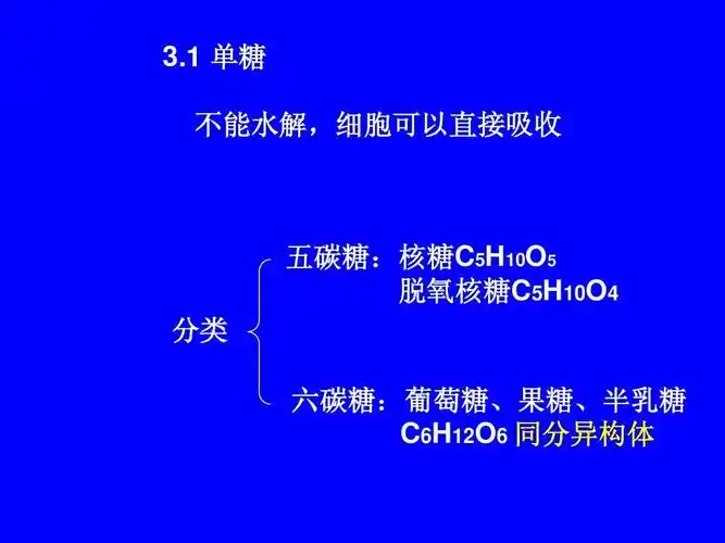细胞可以直接吸收 五碳糖:核糖c5h10o5 脱氧核糖c5h10o4 分类 六碳