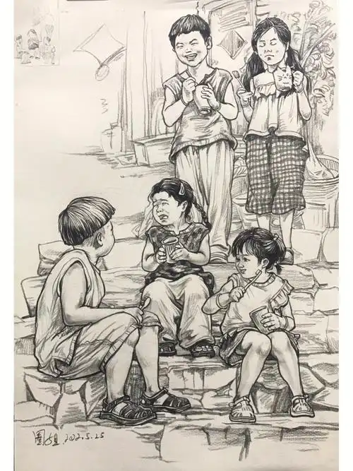 速写人物场景组合