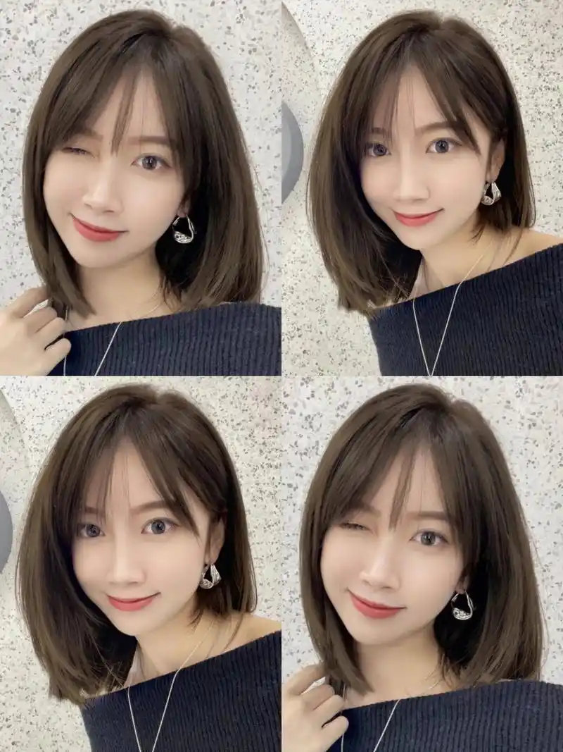 听点劝 圆脸肉脸的女生就剪这样的齐肩发 2023瘦脸减龄短发 2023最火