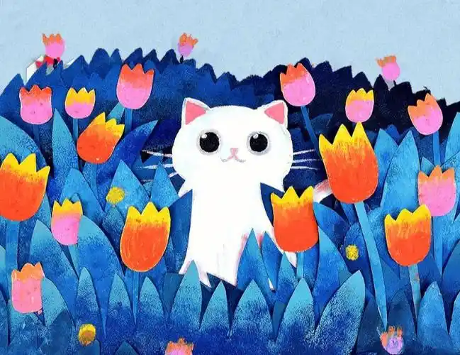 今天在绘画教程中我们简洁地概括出猫的外形特点并表现出背景的丰富