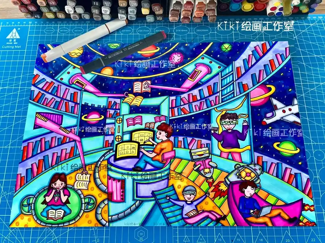 未来图书馆|科幻画.💁需要线稿的朋友(点开我头像看zhu页 - 抖音