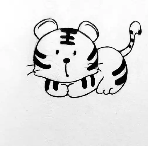 简笔画【小老虎】临摹步骤图教程