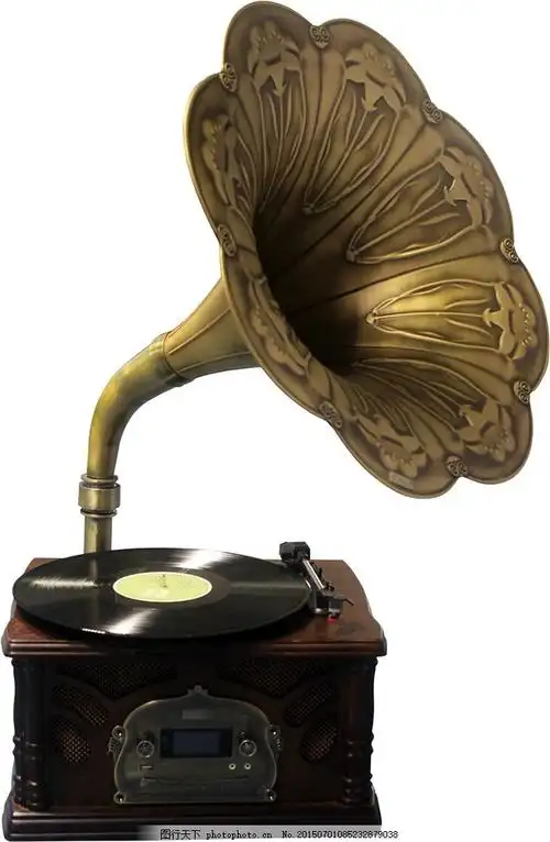 怀旧留声机psd素材老上海旧社会复古白色