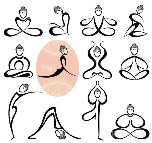 在黑色的瑜伽体式