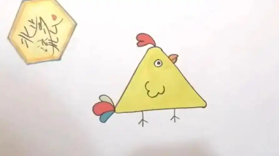 三角形简单图案简笔画小动物