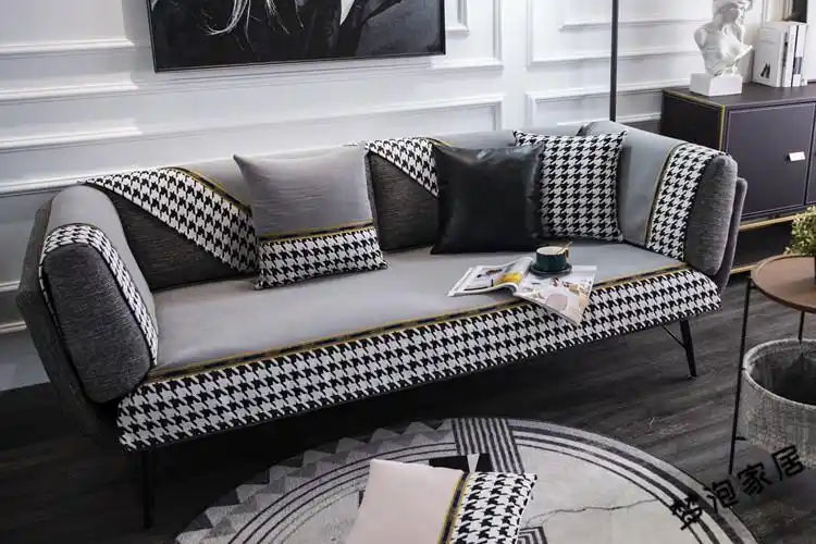 沙发套罩巾四季通用防滑轻奢夏天坐垫凉席沙发垫夏季罗马灰色70180