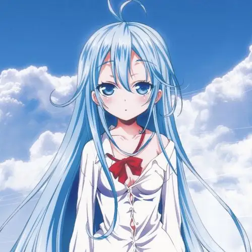 蓝发动漫女生头像