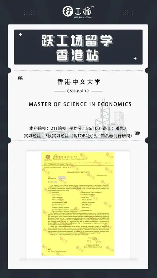 香港中文大学(深圳)经济学硕士offer来啦～_the