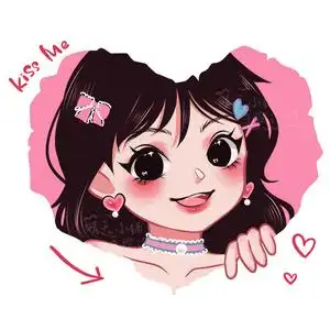 q版手绘头像甜橙风人像动漫定制情侣卡通人物漫画设计真人约稿