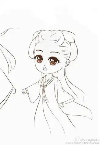 strong>赵丽颖 /strong>丸子头卡通形象简笔画