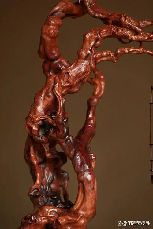 缅甸黄花梨 | 盘根大挂架  整料手作,无拼接.