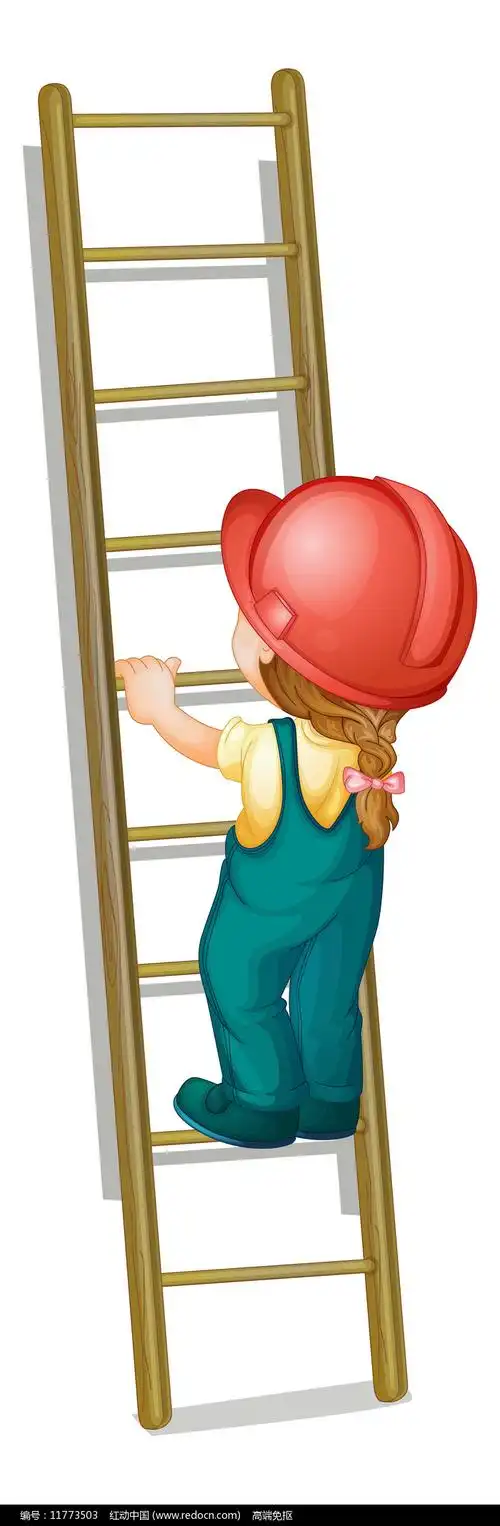 卡通爬楼梯的男孩图片