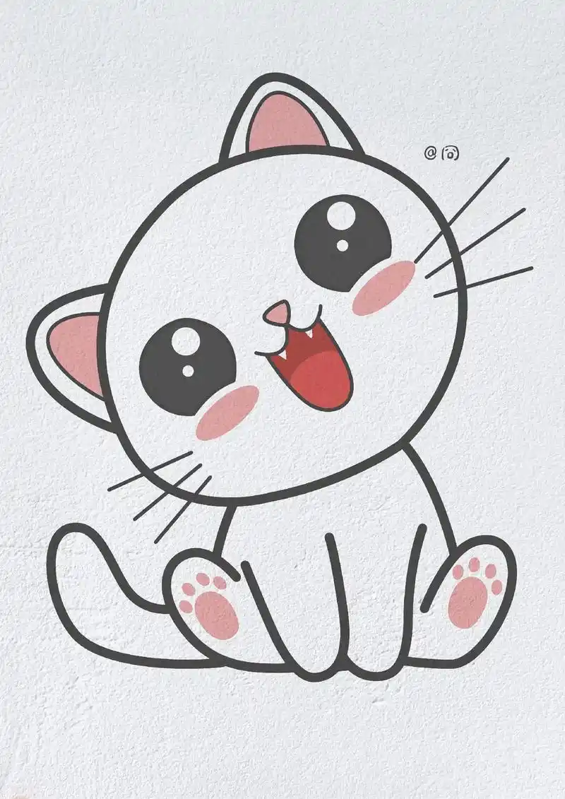 动物简笔画之可爱的小猫咪#简笔画教大家画简笔画 #卡通简笔画 - 抖音