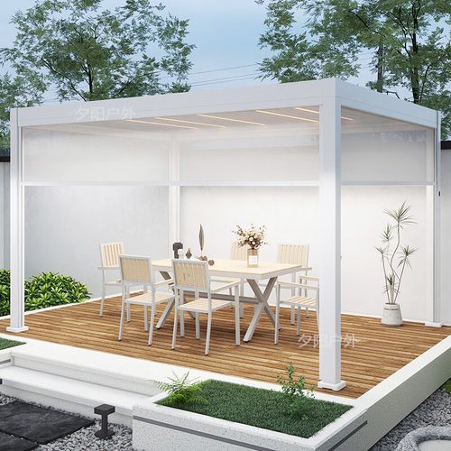 铝合金阳光房别墅庭院 凉亭铝合金户外庭院花园电动遮阳棚别墅新 星空