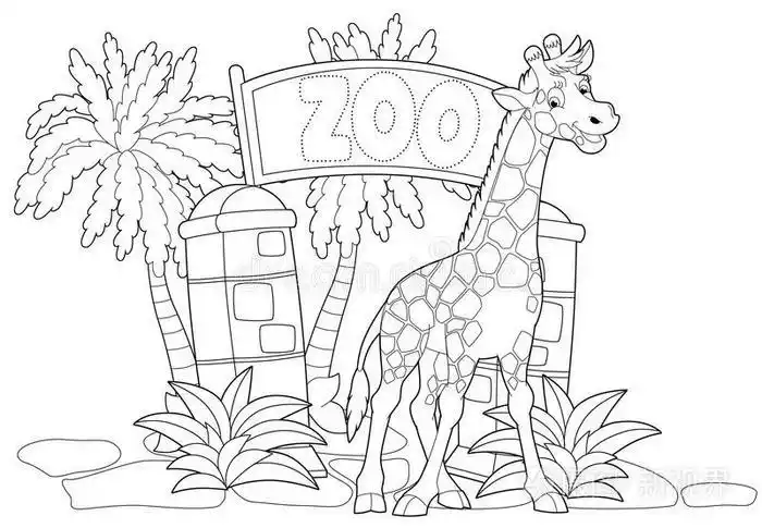 彩色页-动物园-儿童插图插画-正版商用图片0z4j71-摄图新视界