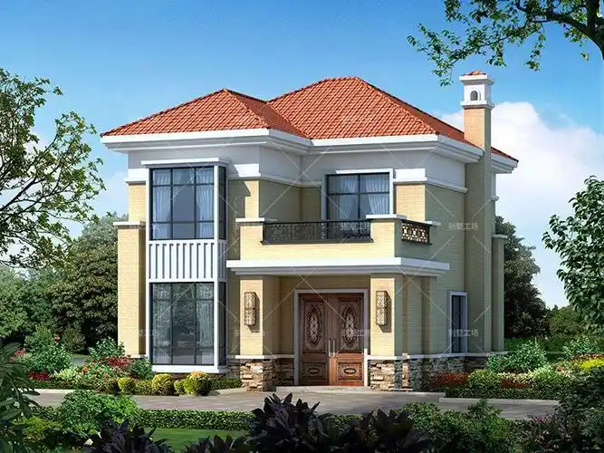 占地88平米的两开间小别墅效果图8x10米