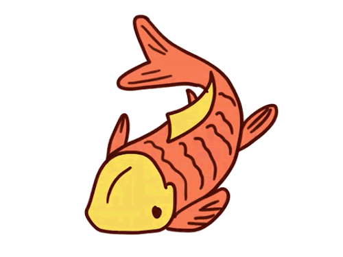 锦鲤出水简笔画