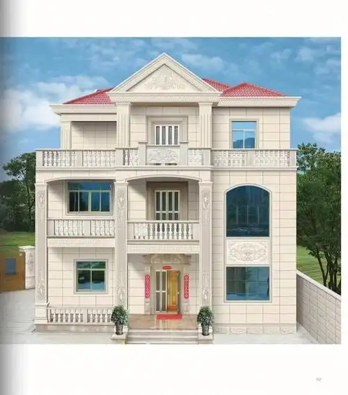 西班牙米黄外墙瓷砖铺贴效果