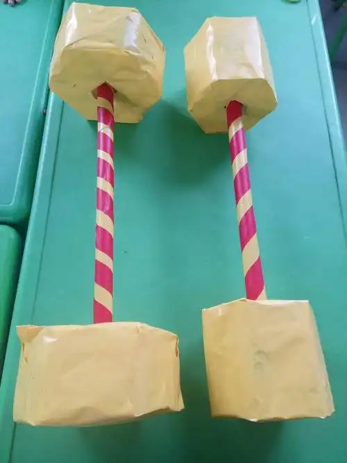 杠铃举重(自制体育玩具)