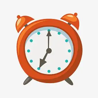 橙色的小闹钟素材png卡通钟表时间装饰倒计时png疯抢24小时钟表png