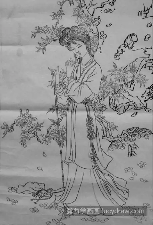 黛玉葬花怎么画?仕女工笔画教程是什么?