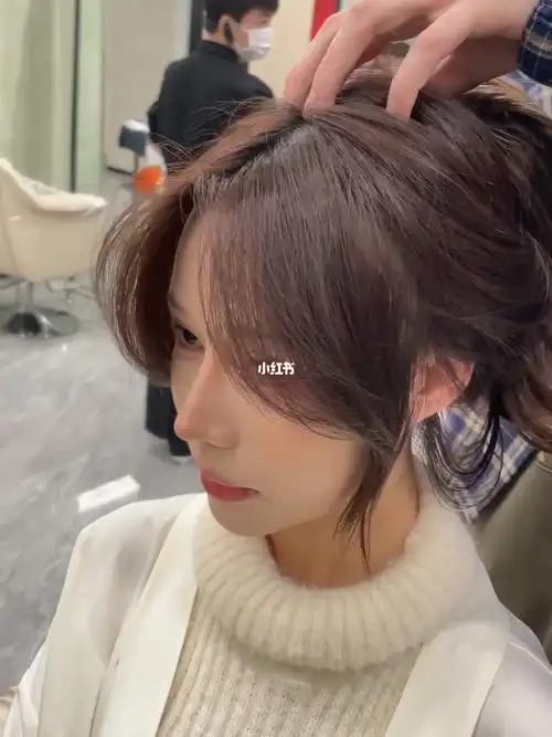 超显脸小八字刘海87扎发发型修饰高颧骨