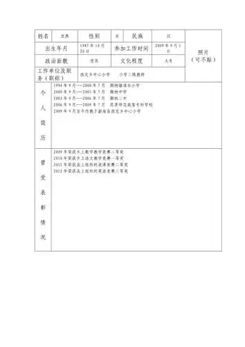 演讲比赛报名表