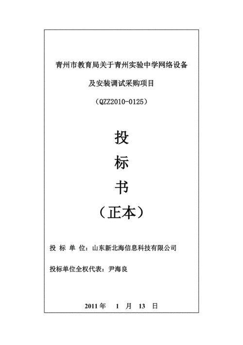 正本 投标书封面.doc