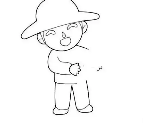 彩色农民教程简笔画教程,图片,简笔画-学笔画