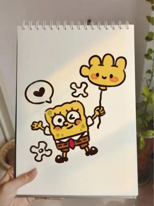 零基础手绘教程海绵宝宝绘画画画