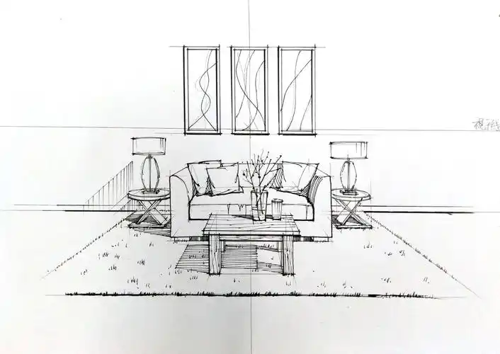 一叶手绘室内设计手绘线稿