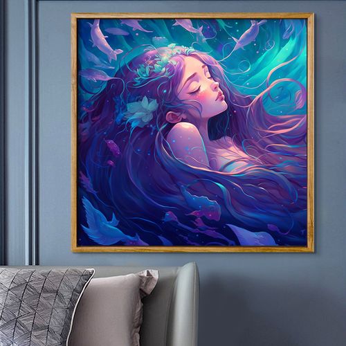 睡美人 数字油画diy动漫睡美人油画填充涂色画解闷减压装饰油彩画