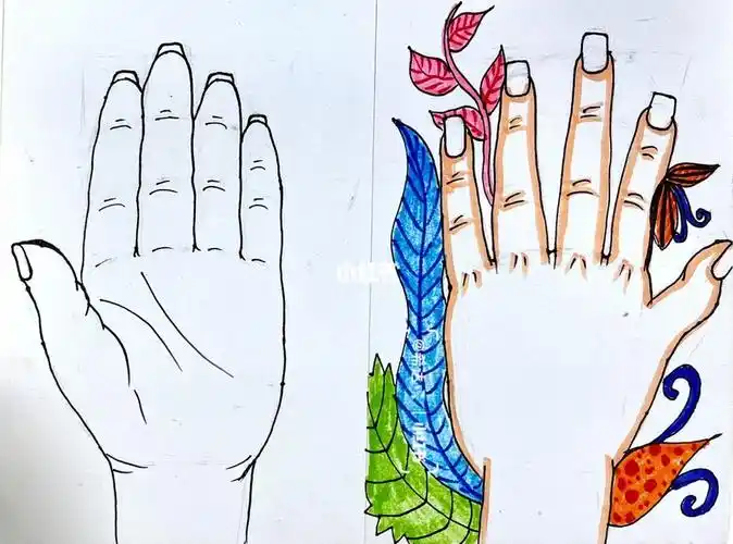 创意儿童画手掌