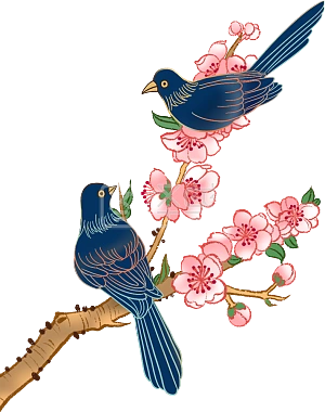 七夕节 爱情 喜鹊 桃花运 七夕详情卡通手绘古风中国风七夕喜鹊