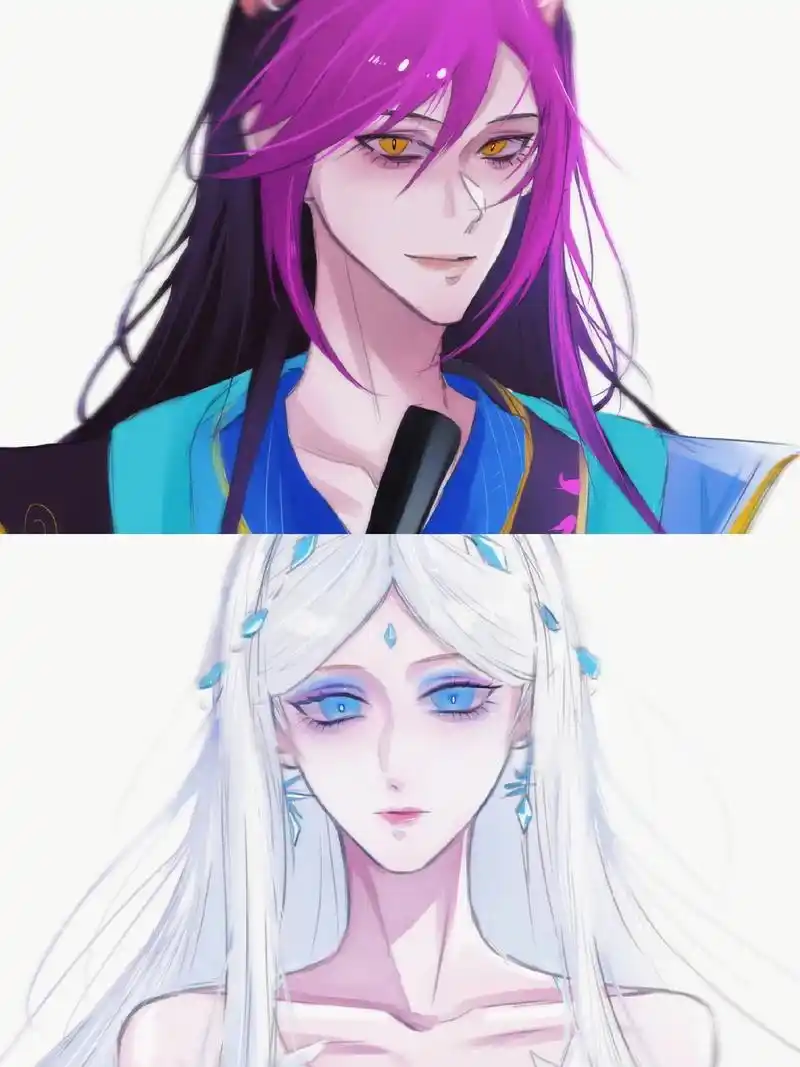 最浓烈的彩和最纯洁的白.#画画 #爵冰 #冰公主 #颜爵 # - 抖音