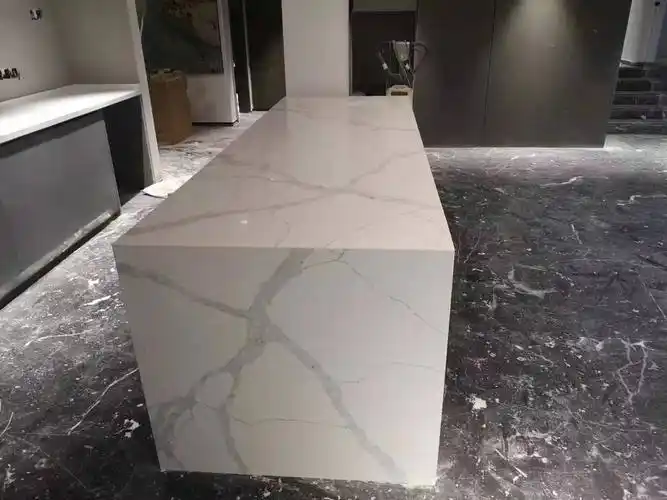 进口定制工厂吧台飘窗台面橱柜纯白板岩石板岩人造大理石