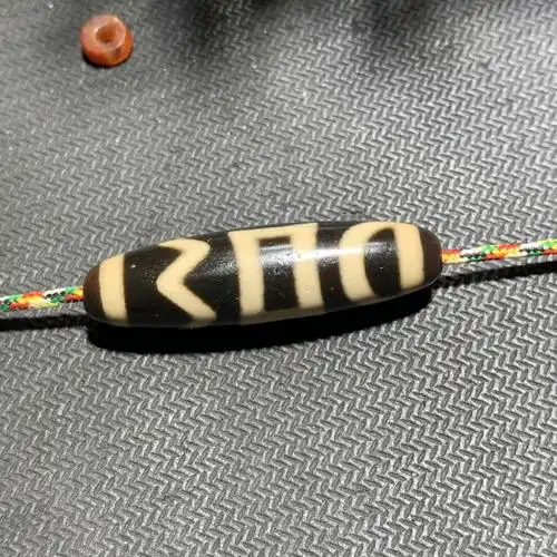 贵鸿 高油特殊图腾息增怀诛虎牙天珠 西藏藏传男女锁骨手链 虎牙天珠