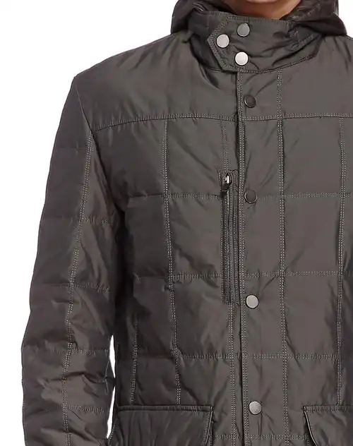 暗灰绿色潮流个性长袖羽绒服