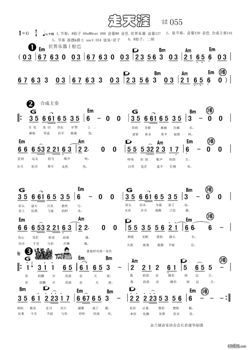 《走天涯》使用什么节奏音色?求和弦谱