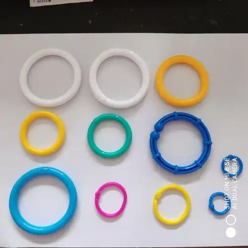 开口塑胶圈环保卡片装塑料玩具配件彩色开口胶圈书环相册窗帘圈