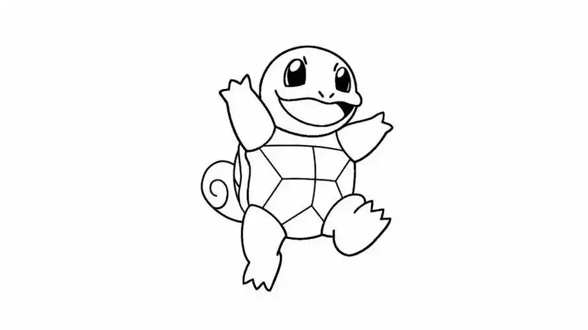 杰尼龟怎么画 - 简笔画 - 懂得
