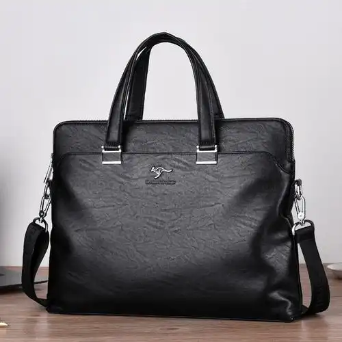 天弘袋鼠男士手提包2021新款时尚真皮奢侈品牌男款公文包大容量包