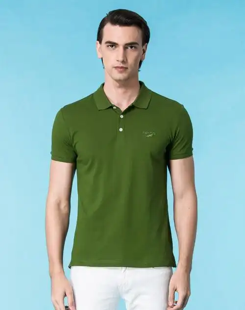 吸湿透气户外男士短袖polo衫绿色