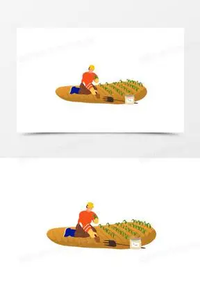 手绘菜园地种菜免抠素材