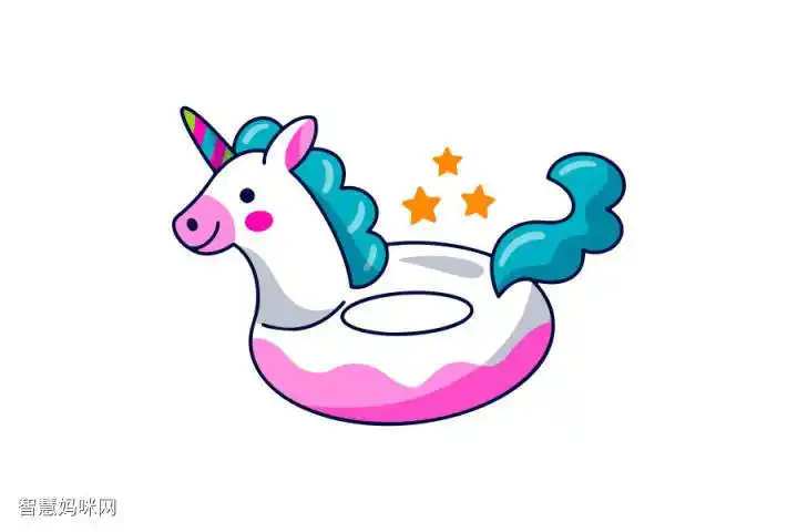 步骤4:儿童游泳圈简笔画