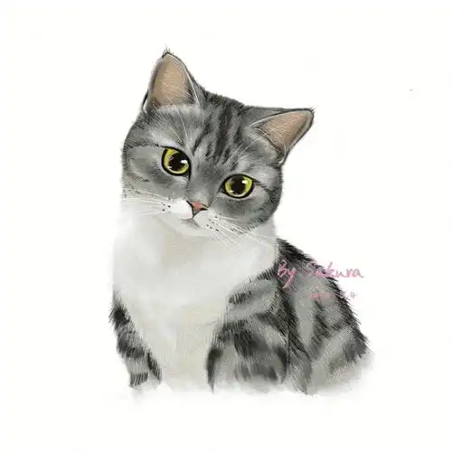 手绘小猫咪教程美短有过程图