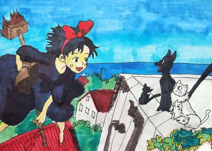 育硕晨光无棣校区动漫班2020下半年第17次课《魔女宅急便》