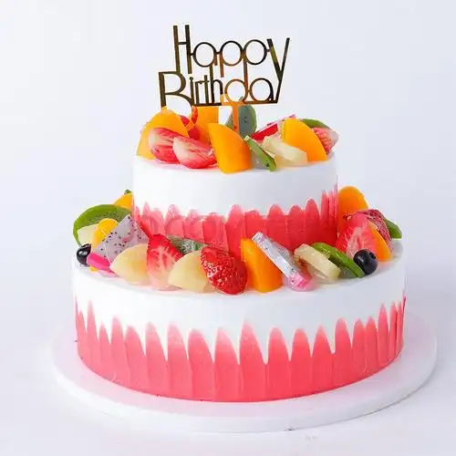 蜜芒 双层水果生日蛋糕10 6英寸聚会活动送爸妈祝寿同城配送当日送达